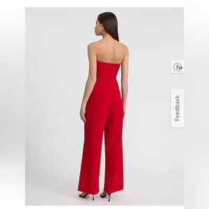 Express Elegant Red Strapless Jumpsuit size medium